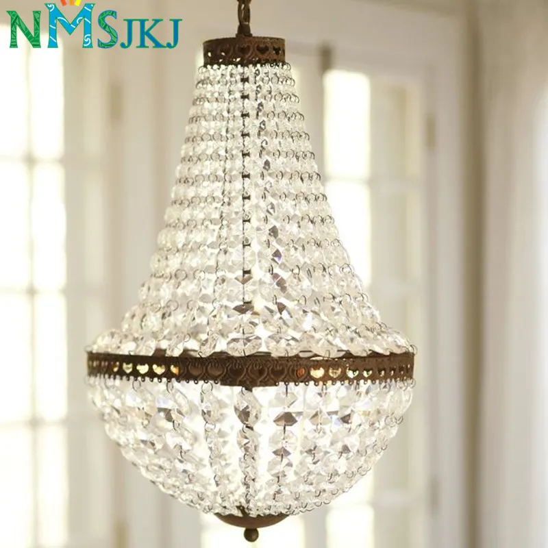 

American Country Europe LED Crystal Pendant Lights for Hotel Restaurant Cafe Garment Shop Living room Bedroom Hotel Bar