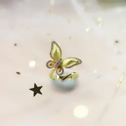MosDream кончики пальцев красивые бабочки кольцо золото тонкий алмаз циркон животных 3D украшения для женщин Дамская мода группа