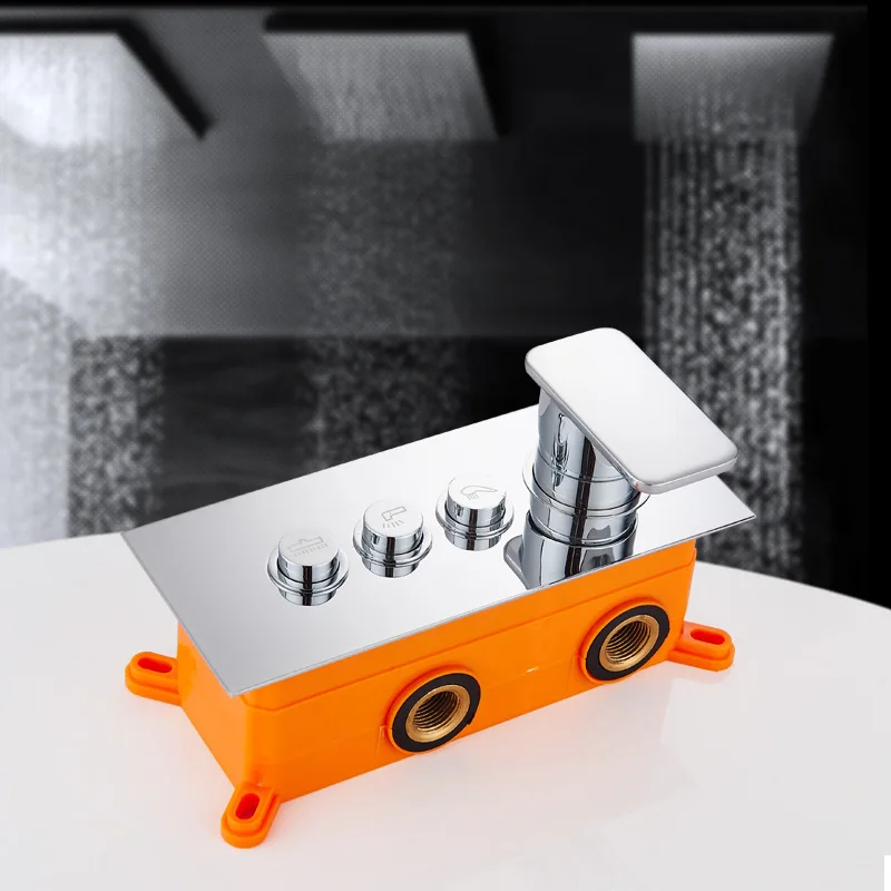 

with hidden embedded box mix water valve touch-tone full copper mixer shower faucet cross-joint flower is aspersed switch body