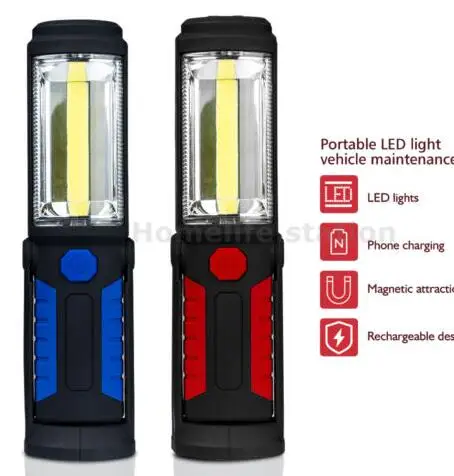 2019 USB Перезаряжаемый COB светодиодный фонарик световая полоса + 1 Светодиодный Фонарь ручной фонарь Магнитный Водонепроницаемый аварийный