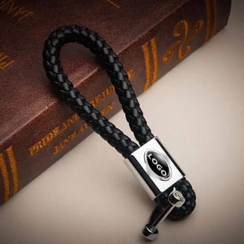 

Business Keychain Braided Genuine Leather Zinc Alloy Car Key Ring For Land Rover Range Rover Evoque Freelander Evoque Discovery