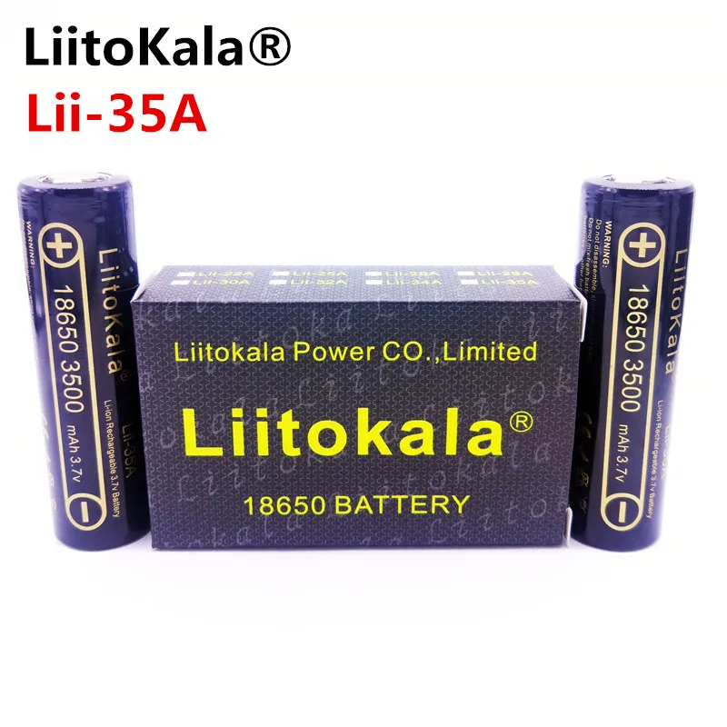 4 шт. оригинальные LiitoKala Lii-35A 3,7 V 3500mAh NCR18650 10A разрядные аккумуляторные батареи для Sanyo 18650 батареи/БПЛА