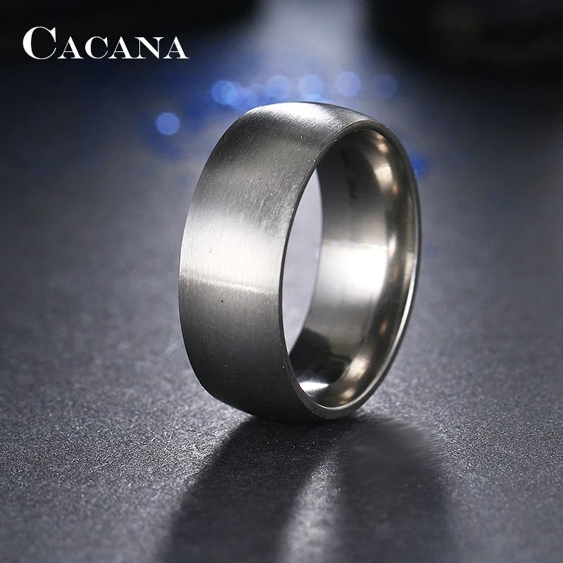 CACANA Stainless Steel Rings For Women Smooth Stainless Steel Personalized Fashion Jewelry Wholesale NO.R20