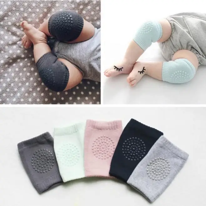 

New Baby Crawling Knee Pads Combed Cotton Half-loop Infant Leg Warmer Terry Protection Socks Non-slip Dispensing Sheath Solid