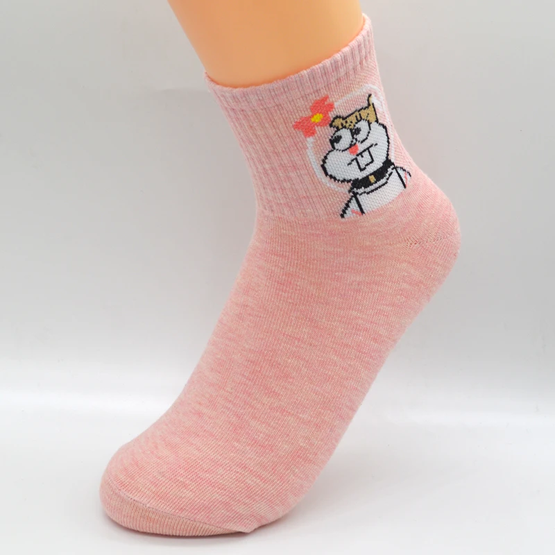 1 Pair Cute Cartoon Animals Women Socks White/Pink/Grey Cotton Harajuku Kawaii Fashion Girls Short Funny Socks