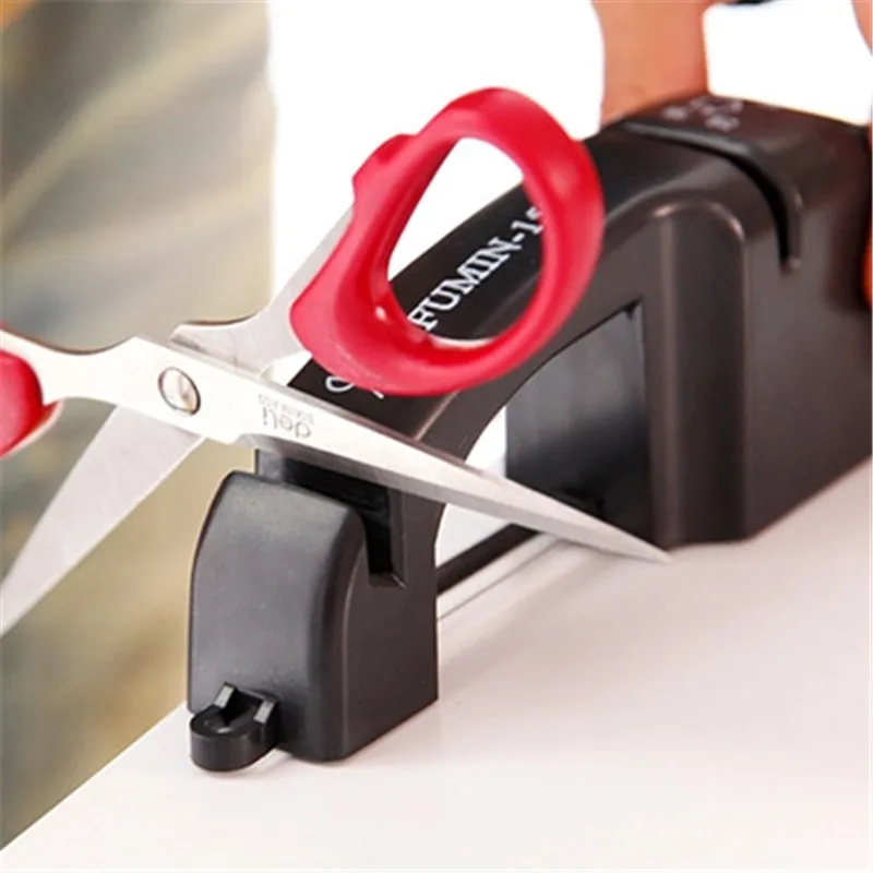 

3 in 1 Carbon Steel Knife Sharpener Scissors Sharpener Fruit and Vegetable Slicer Peeler Kitchen Knife Accessory Household