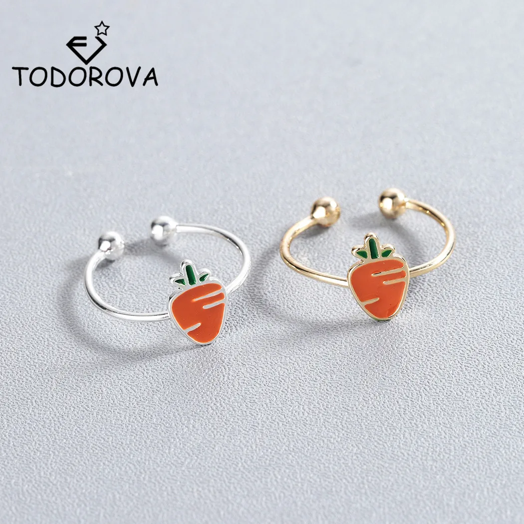 

Todorova Lovely Carrot Open Kunckle Rings for Women Girl Children Kids Fashion Party Jewelry Adjustable Finger Ring Gift