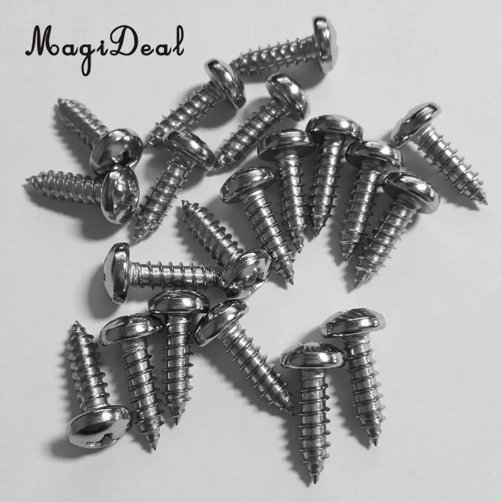 MagiDeal 20 Pieces Durable Marine M5 Stainless Steel Self-Tapping Screws Kayak Canoe Fishing Boat Dinghy Accessories