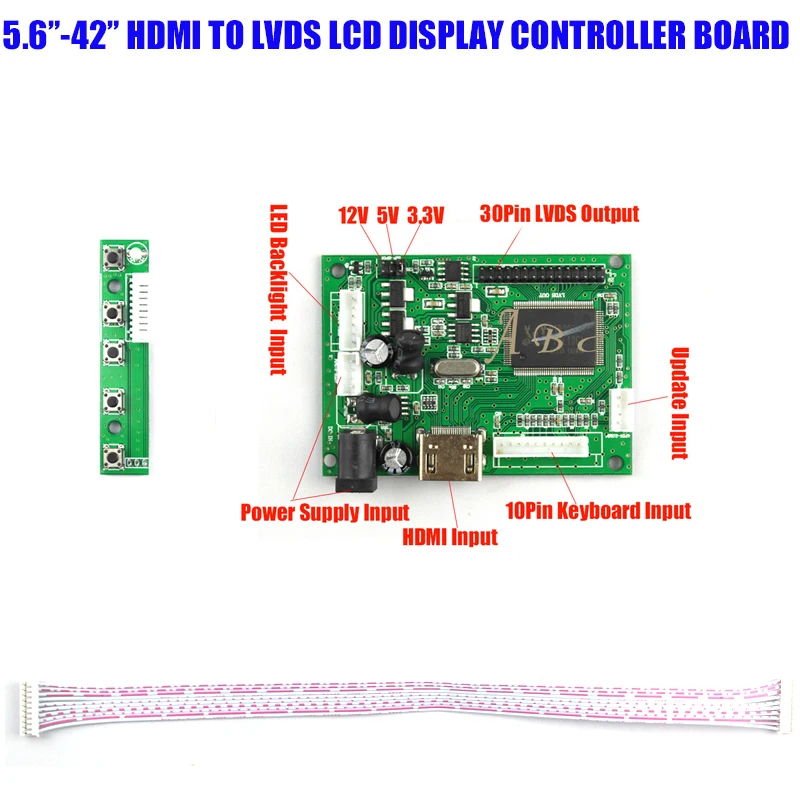 HDMI 30P LVDS светодиодный ЖК-контроллер плата модуль монитор Комплект для Raspberry PI 2 DIY 5,"-42" ips TFT ЖК-дисплей Панель