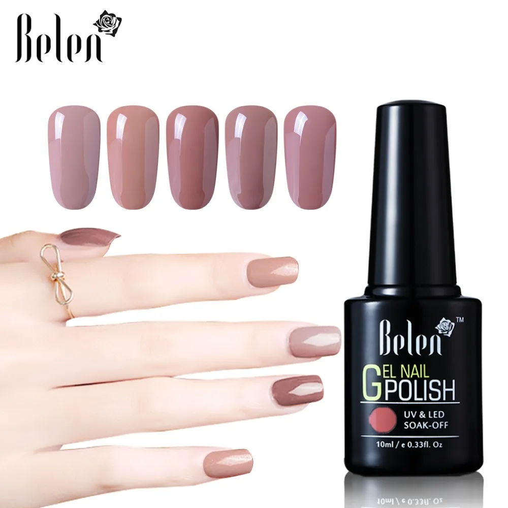 

Belen 10ml Nude Color Series UV Gel Nail Polish Varnish Need Colored Avaliable UV Lamp To Cure Long Lasting Lucky Gel Varnish