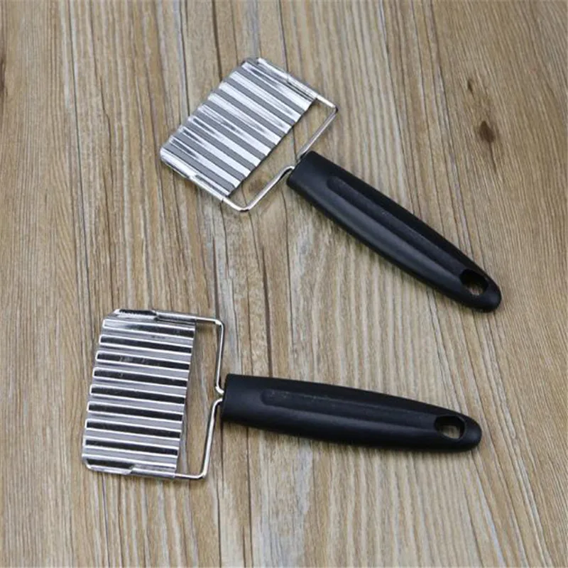 

Hot Potato Fry Cutter Stainless Steel Kitchen Accessories Serrated Blade Easy Slicing Banana Fruits Potato Wave Knife Chopper