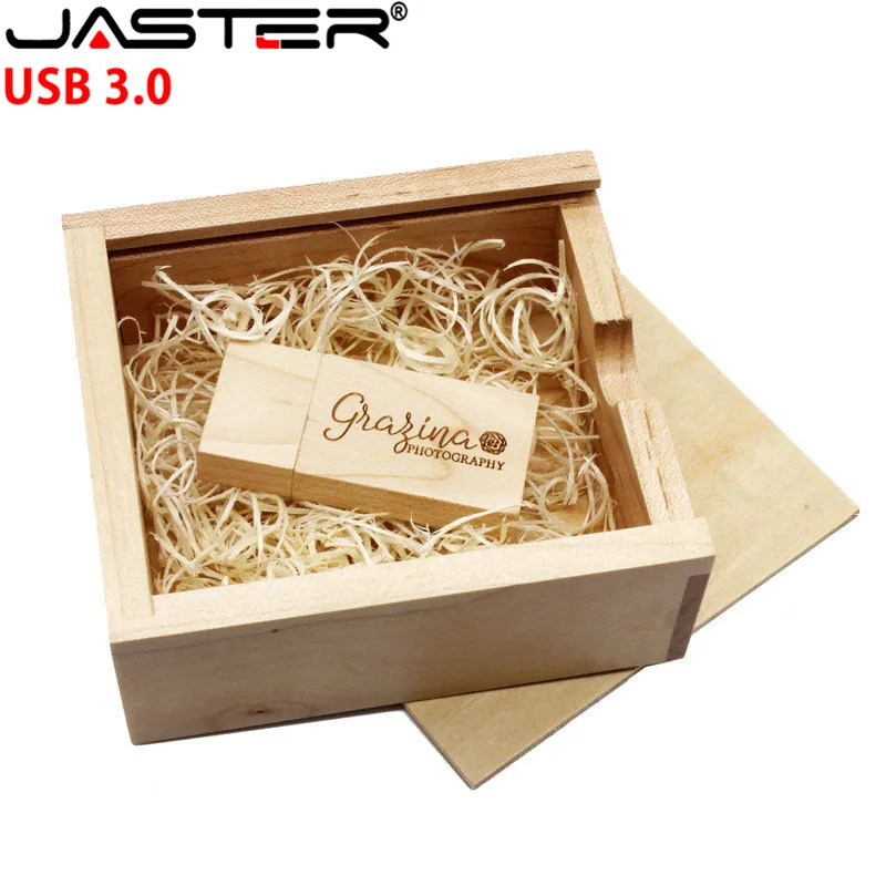 JASTER USB 3,0 орех клен деревянный фотоальбом коробка+ usb флешка 4 ГБ 8 ГБ 16 ГБ 32 ГБ Свадебная подарочная коробка(размер 105 мм* 95 мм* 40 мм