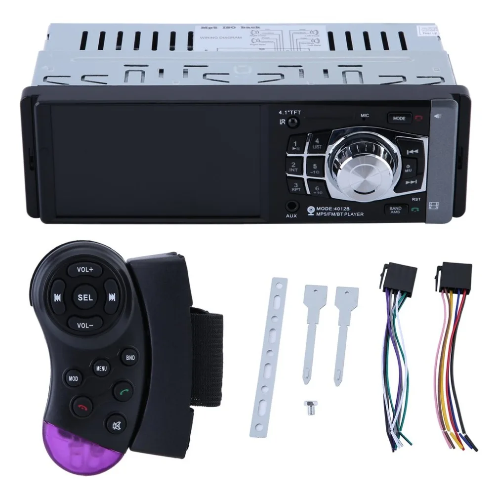 

4.1 Inch HD TFT Large Screen Car Radio Audio Music Stereo MP5 MP3 Multimedia Player Bluetooth Hands Free UK Plug 4012B
