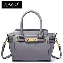 NAWO Cow Genuine Leather Trapeze Women Shoulder Bags Small Sequined Bags Female Bags Handbags Women Famous