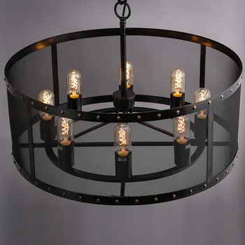 

8 Heads LED Hanging Lamp Loft Style Industrial Retro Light Fixtures Cafe Bar Hang Lights Antique Iron Lampara Home Lighting