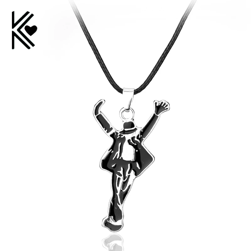 

Classic MJ Jewelry Necklace Pop Star Singer Enamel Pendant Dancing Michael Jackson Necklace Pendant Fans man Jewelry