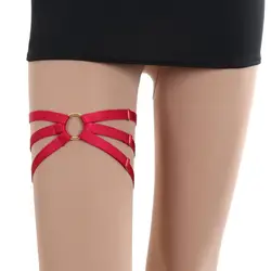 Регулируемый Для женщин красный ног Подвязки Готическая перевязь пикантные аксессуары в стиле харакзюку эластичные набедренная повязка