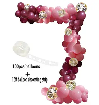 

Balloons Pink Gold Confetti Balloons Garland and Gold Party Decorations Burgundy and Gold Wedding Decorations