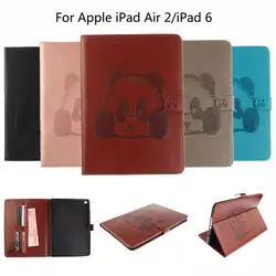 Модные с рисунком панды чехол для Apple iPad Air 2 9.7 дюймов чехол Tablet для iPad 6 принципиально из искусственной кожи силиконовая подставка-держатель