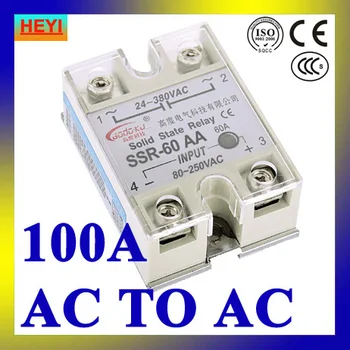 

SSR 100AA AC to AC single phase solid state relay,SSR-100AA Input 80-250V AC load voltage 24-380V AC