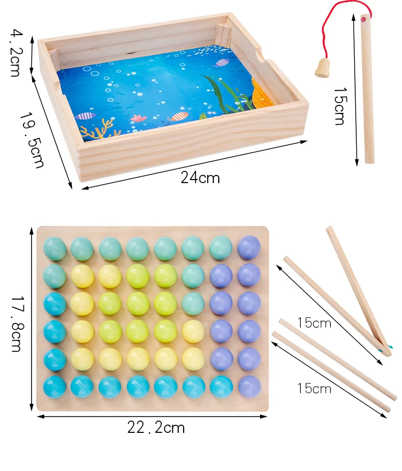 Игрушки для детей дошкольного возраста Монтессори Деревянные игрушки клипсы бусины магнитные рыболовные игрушки Математика Обучающие Детские Ранние развивающие игрушки для детей