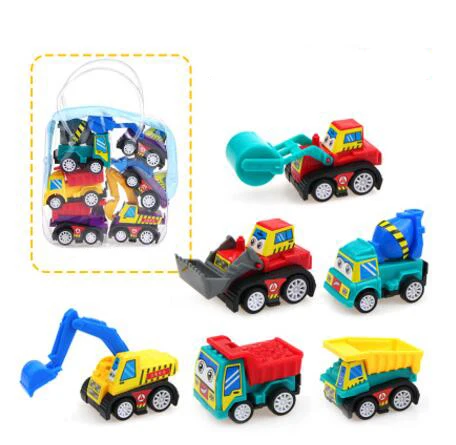 12Pcs/6Pcs Pull Back Car Toys Car Children Racing Car Baby Mini Cars Cartoon Pull Back Bus Truck Kids Toys Children Boy Gift GYH 11