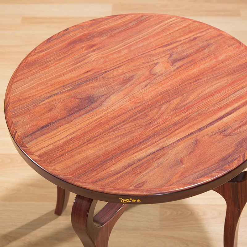 Antique furniture suitable for the living room solid wood tea table round retro wooden self-contained end table coffee table Antique furniture suitable for the living room solid wood tea table round retro wooden self-contained end table coffee table