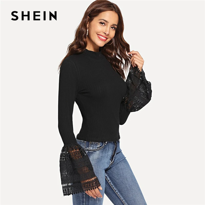 Aliexpress.com : Buy SHEIN Black Exaggerate Guipure Lace Cuff Form ...