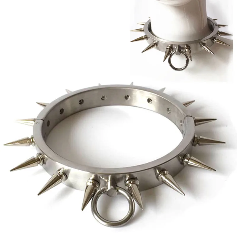 Stainless Steel Sex Slave Collar For Men And Women Size Metal Heavy Barbed Sex Necklace Fetish