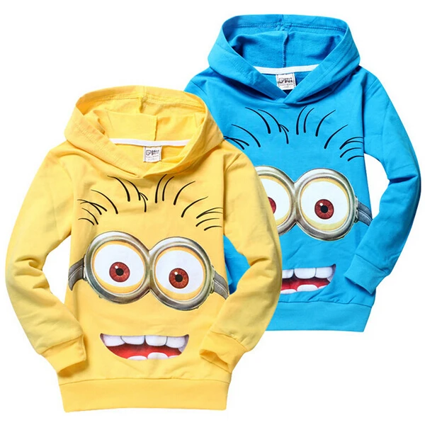 1pcs lot 2016 cartoon minion boys clothes girls nova shirts child Spring hoodies Tops Tee