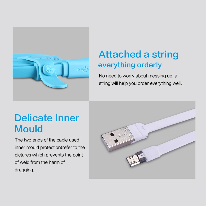 NILLKIN USB Charger Cable for Xiaomi For Samsung For OnePlus Mobile Phone Cables 5V/2A usb type-c & Micro USB Cable Data Cable