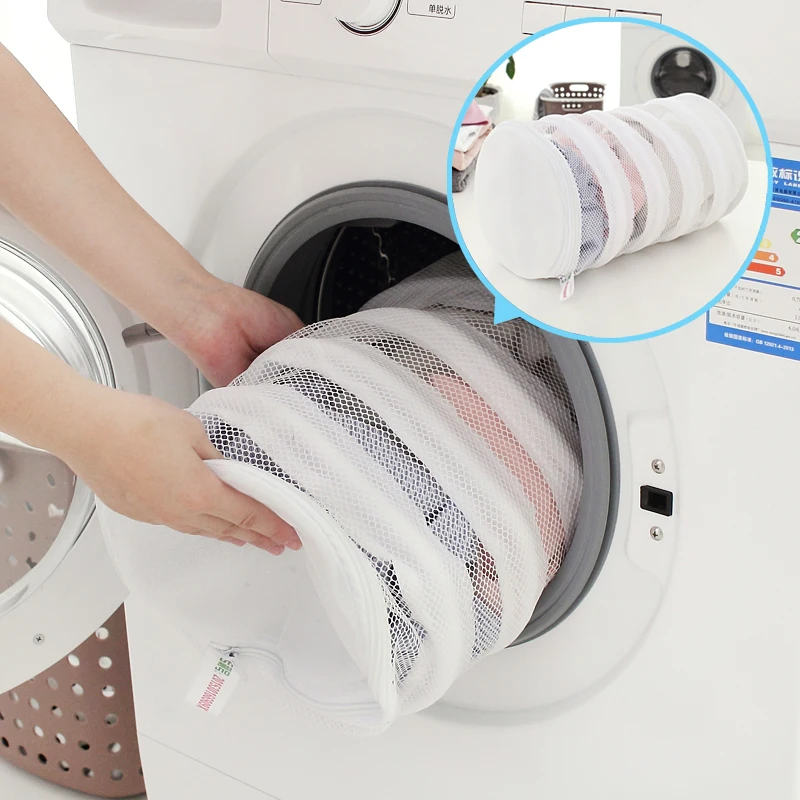 

2015 Fashion Thicken Fine Mesh Laundry Bag Printing Double Layer Bra Underwear Care Wash Bag Small Laundry Washing Basket