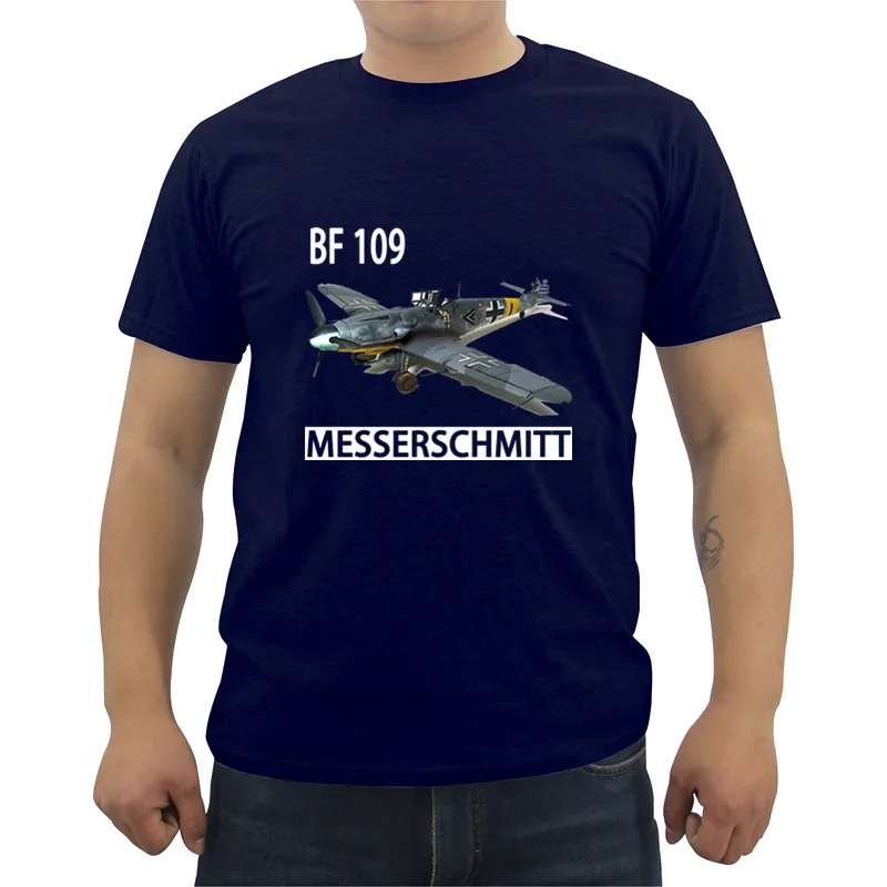 

New Summer Cool T-shirt Messerschmitt Bf 109 Print T Shirt Men's Short Sleeve O-neck Cotton Shirts Hip Hop Tees Tops Streetwear