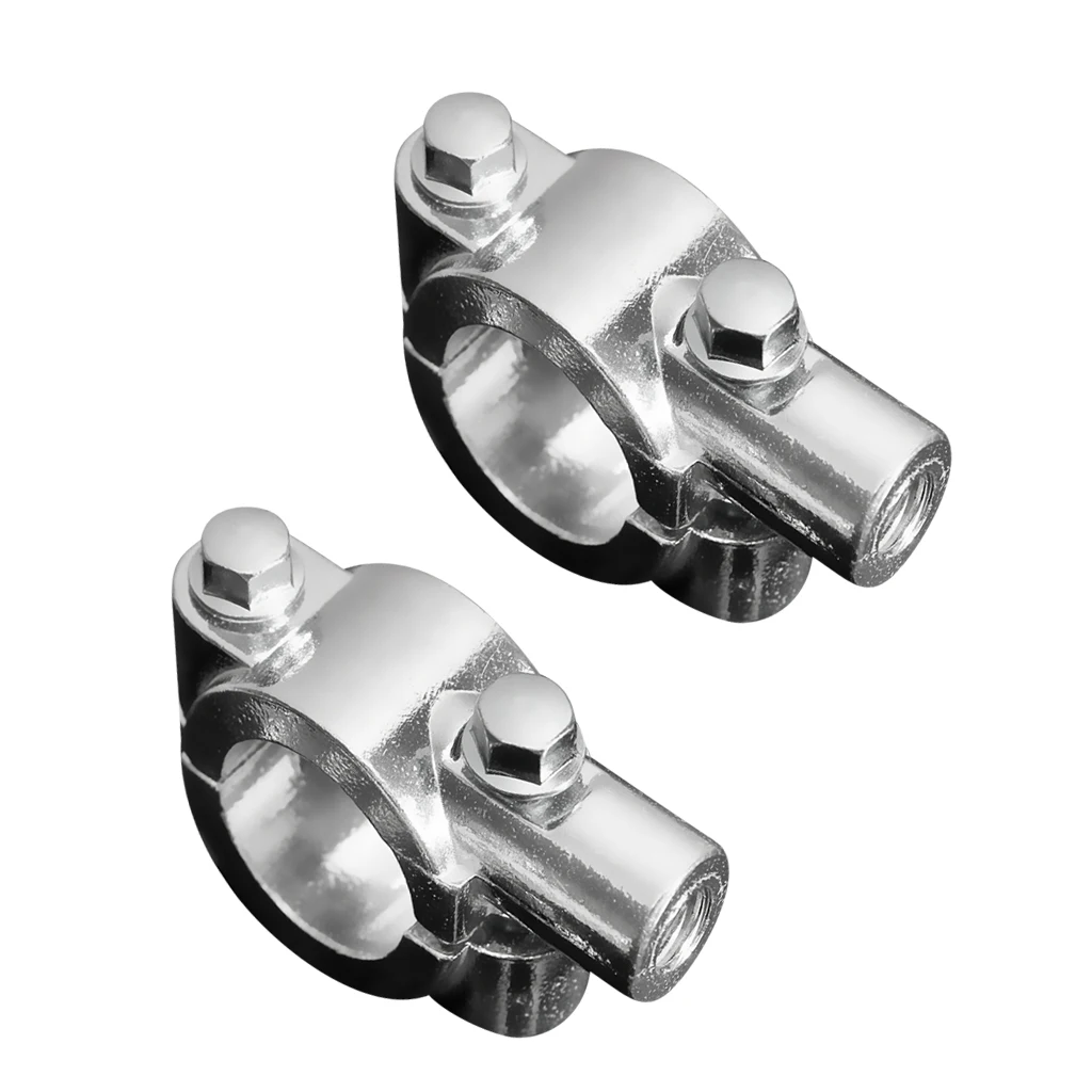 2x Mirror Mount Bracket Clamp For 7/8' (10mm) Handlebar Motorcycle Chrome miroir Espejo backets Motorbike Parts