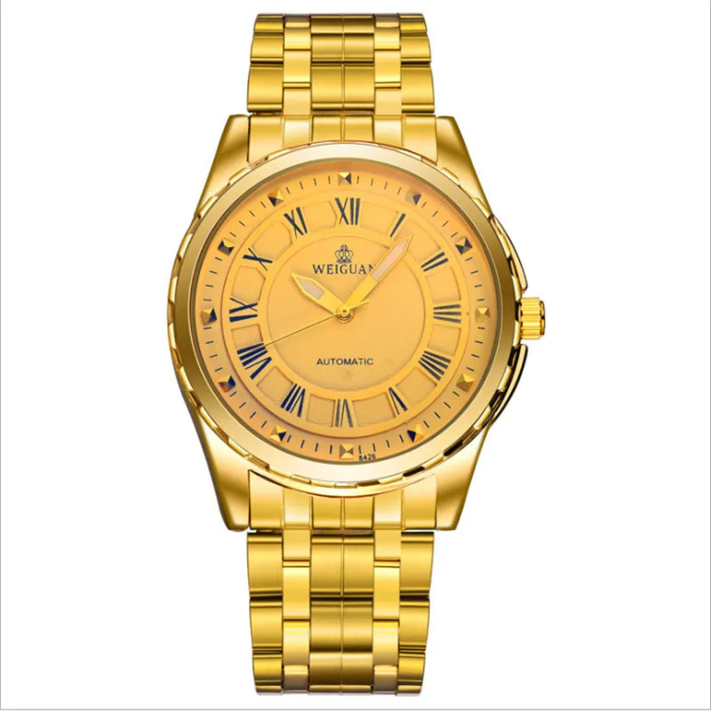Men's watch male full automatic mechanical watch waterproof fashion night watch business steel belt men's watch. night watch