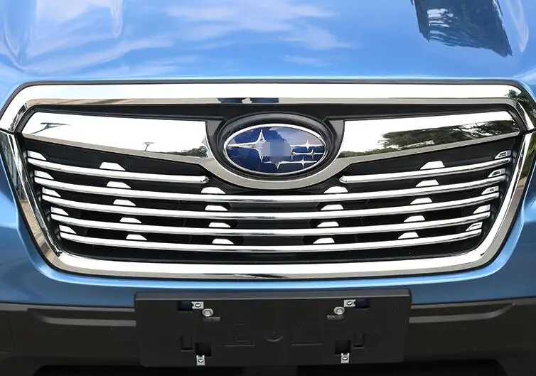 

for Subaru Forester 2019 ABS Car Styling Exterior Chrome Front Center Radiator Grille Grid Cover Trim 6pcs