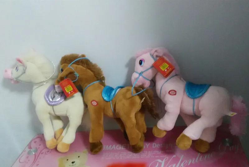 Русский язык интеллектуальные принимать плюшевые куклы-лошади, электронные игрушечные зверушки, интеллектуальная русская игрушка Рождественский подарок для детей