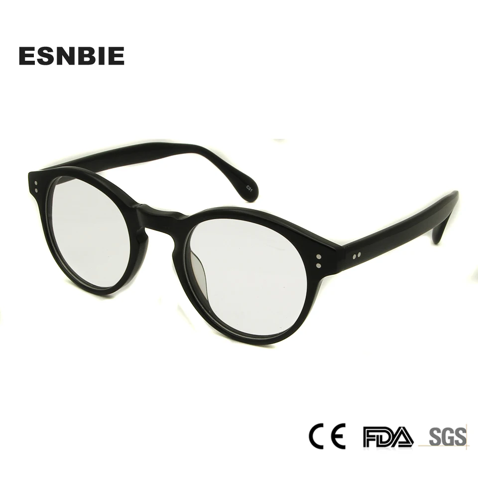 

ESNBIE Designers Acetate Eye Glasses Round Eyeglasses Frames Men Myopia Glass Vintage Optical Glasses Frame For Women