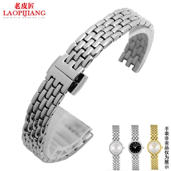 

10mm Luxurious high quality stainless steel Watchband fit tissot 1853 T058 for lady bracelets straps with butterfly buckle