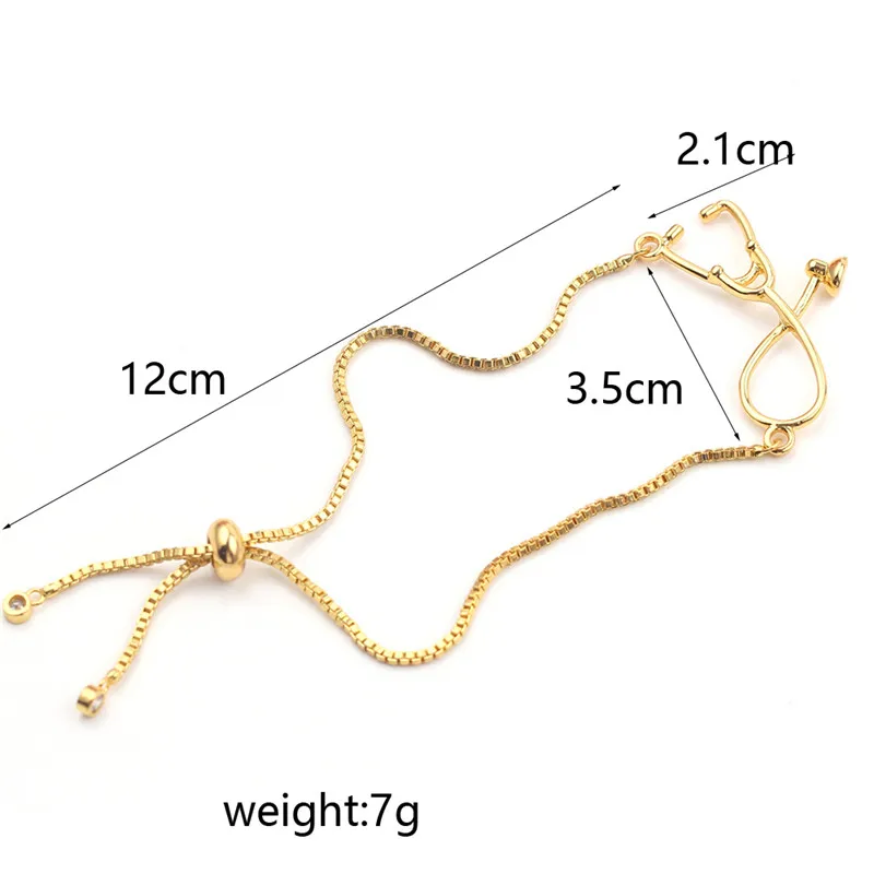 Medical Stethoscope Bracelet Box Adjustable Chain Jewelry Gift For Doctor Medical Friends Charm Women Men Bracelets bracelet jewelry