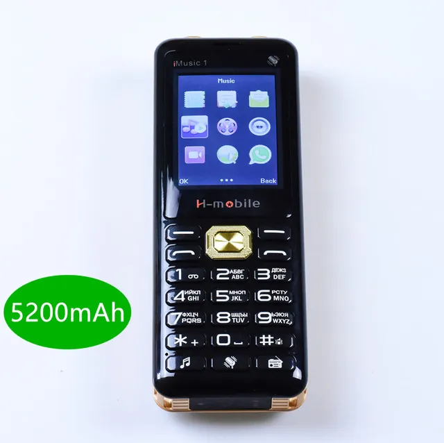 Best Price real 5200mAh power bank cell phone Super music Loud Sound dual speaker mobile phone Luxury Telephone Three SIM H-mobile iMusic1