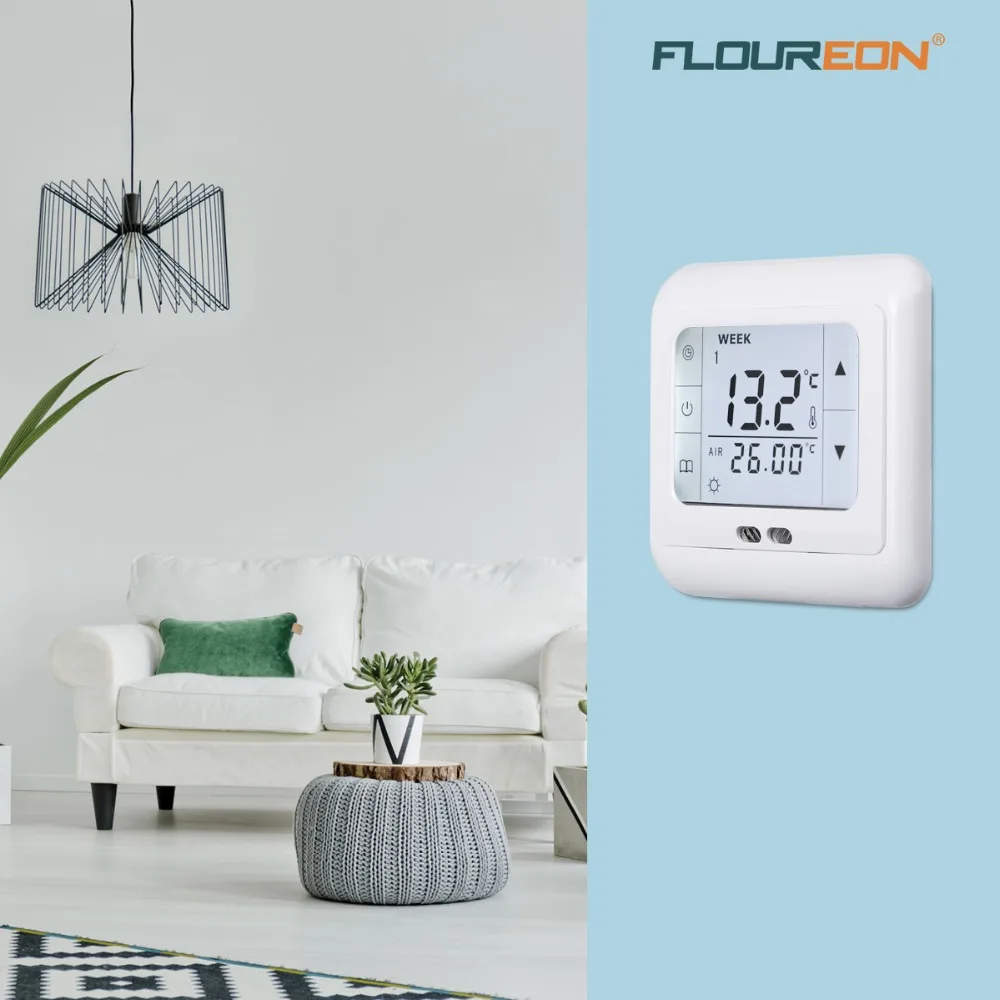 Floureon byc07h3 Электрический нагревательный термостат с сенсорным экраном для теплого пола/электрическая система отопления регулятор температуры