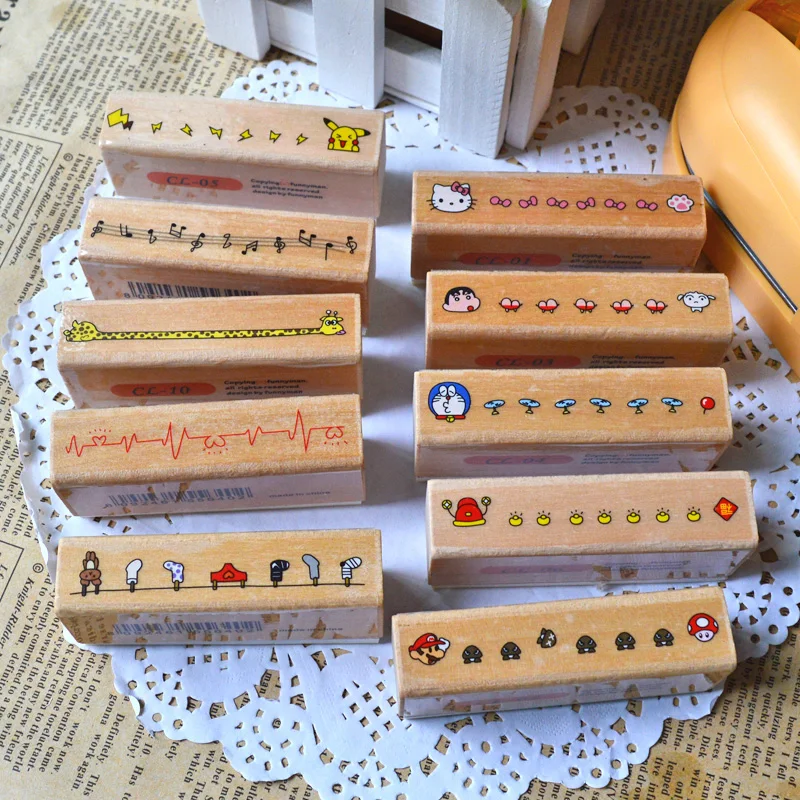 

Retro Invitation Card Decor DIY Wood Stamp Diary Seal Journal Scrapbooking Craft Stamp Set Student Stationery 10pcs SK783