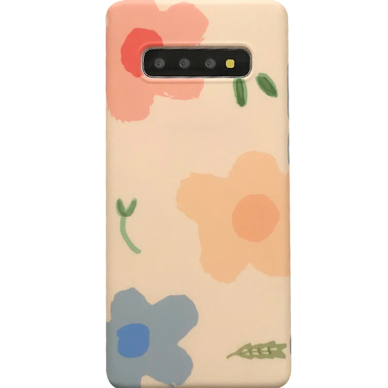 YHBBCASES для samsung Galaxy S10 5G S8 S9 Plus, мягкие чехлы с цветными цветами для samsung Note 10, 8, 9, мультяшный цветочный чехол для телефона