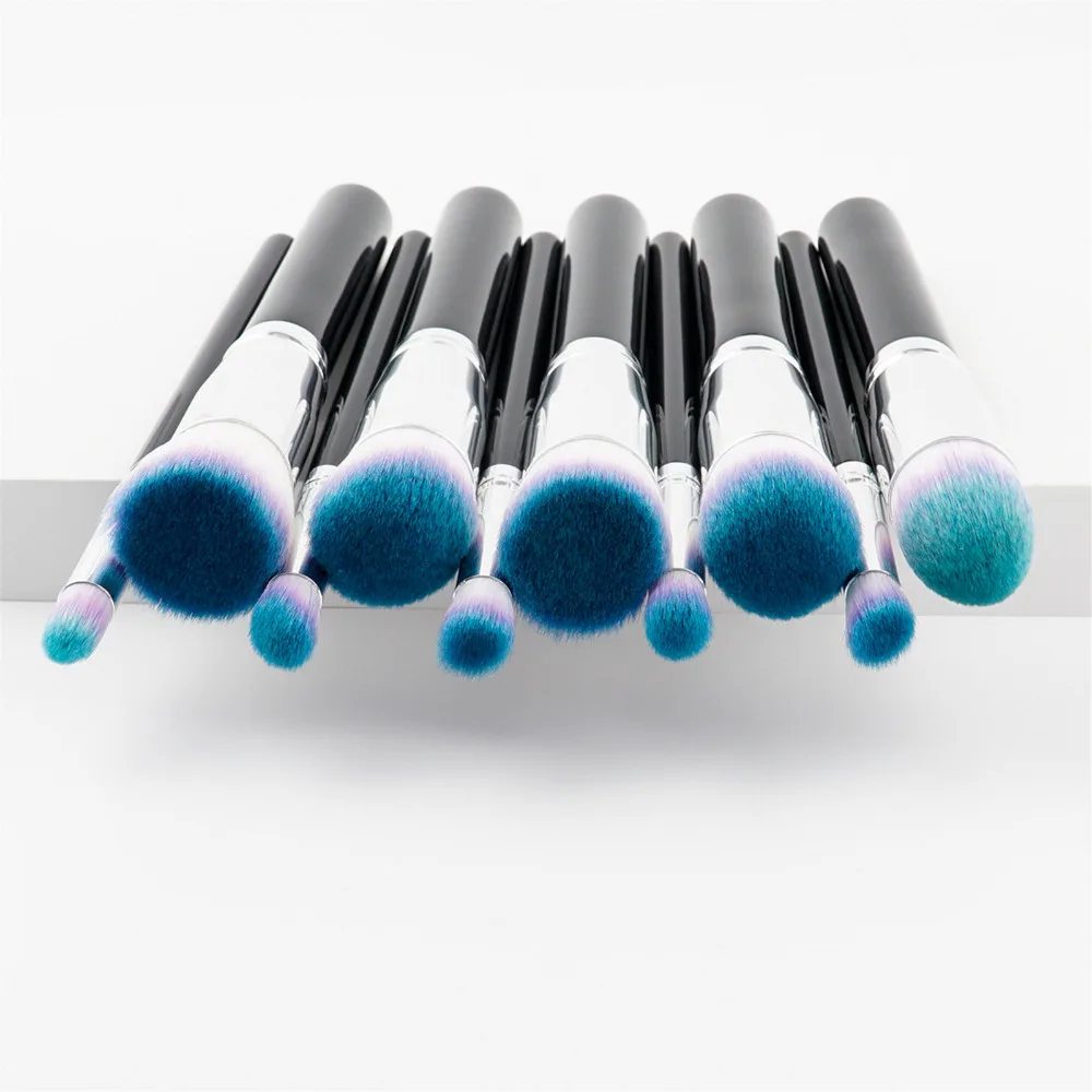 10Pcs Beauty Makeup Brushes Wooden handle Big Foundation Brush Oblique Powder Blush Eyeshadow Eyebrow Lip Brush Make Up Tools (6)