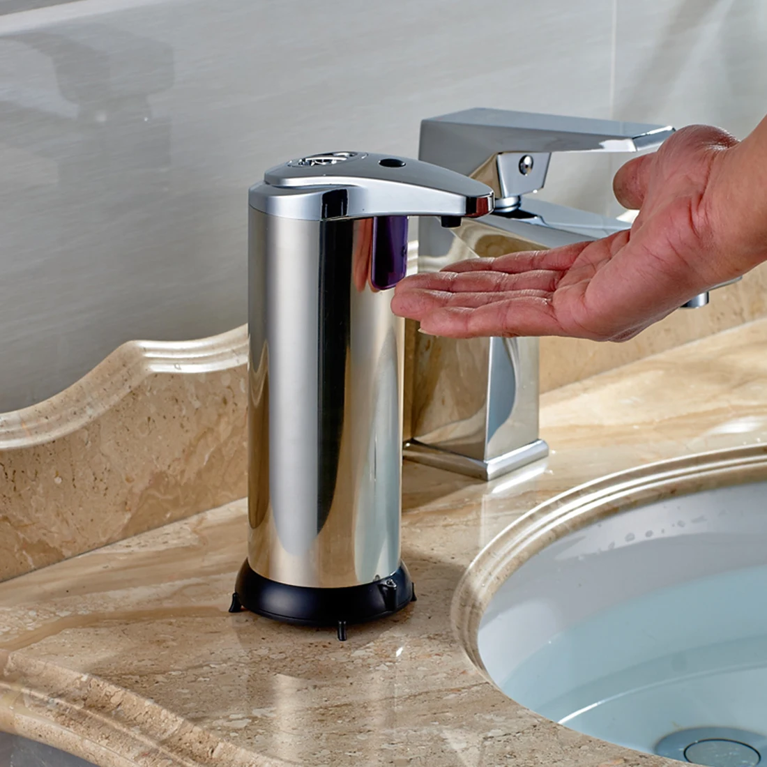

1pc 250ml Automatic Soap Dispenser Activated Liquid Soap Dispensers Sensor Sanitizer Touch-free for Kitchen Bathroom School