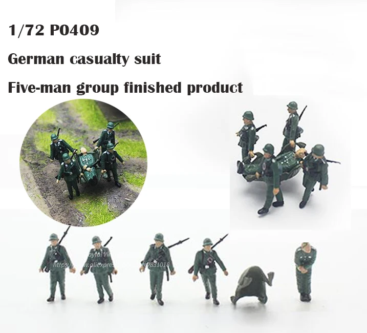  1/72 P0409 German casualty suit Five-man group Finished product Military Scene Model Accessories