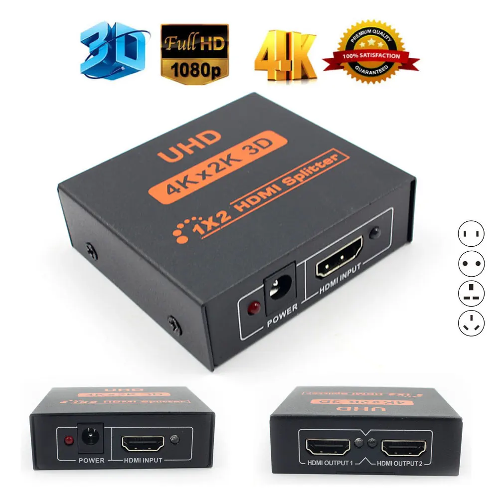 Лидер продаж 3D 4 К x 2 К Full HD 1080p HDMI Splitter 1X2 2 Порты и разъёмы концентратор ретранслятор усилитель gdeals