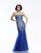 2015 Real New font b Dress b font For Prom Sweetheart Mermaid Floor Length Tulle Gown
