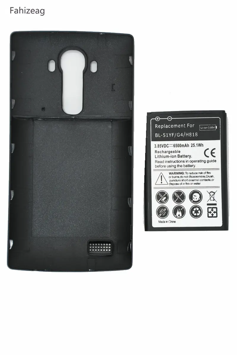 Fahizeag 6500 мАч BL-51YF Расширенный аккумулятор черный чехол для LG G4 H818/N VS999 F500 F500S F500K F500L H815 H810 смартфон